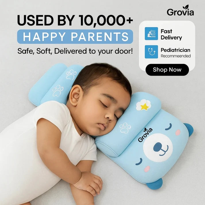 Baby Head Shaping Pillow - Anti-Flat Head Ergonomic Memory