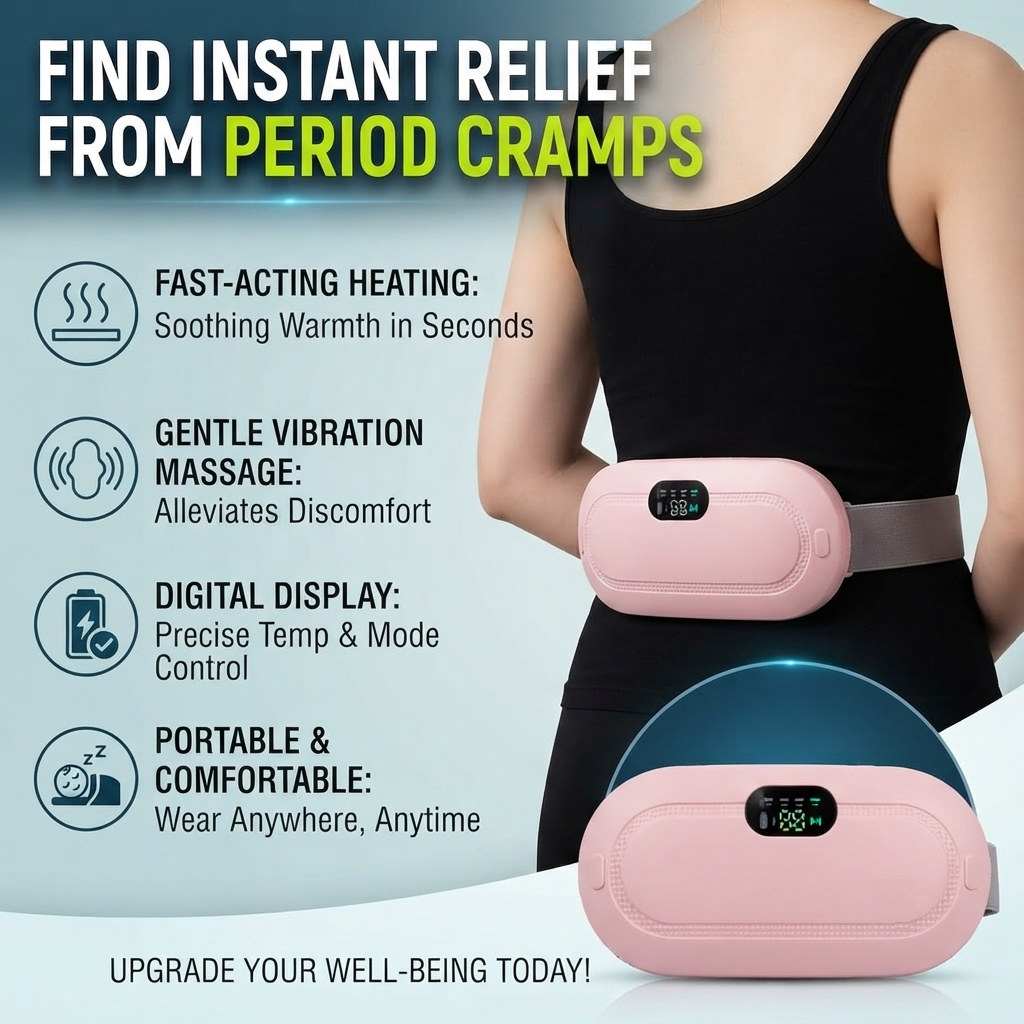Smart Electric Heating Pad & Period Cramp Massager – Portable Waist Heat Belt